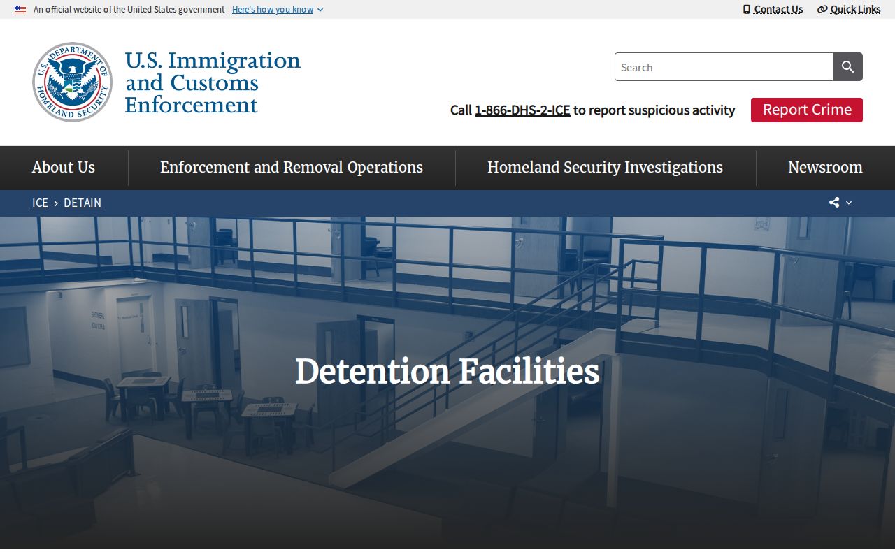 ICE detention directory used to verify South Carolina custody routing
