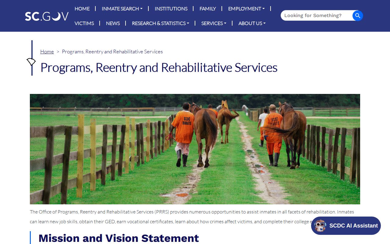 South Carolina SCDC release preparation and reentry programs